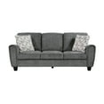 thumbnail image 2 of Benjara Lucy 85 Inch Sofa, Gray Chenille, 2 Pillows, Soft Cushions, Solid Wood, 2 of 6