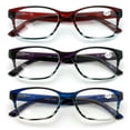 thumbnail image 3 of 3 Pairs Classic Readers With Spring Hinge - Reading Glasses  Magnification Maroon Purple Blue Men Or Women, 3 of 4
