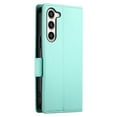 thumbnail image 3 of For Samsung Galaxy S23 5G Wallet Case Flip Card Holder,PU Leather Side Buckle Magnetic Frosted Women Men Cover,Green,For Galaxy S23 (5G), 3 of 7