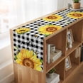 thumbnail image 6 of Sunflowers 36 Inch Table Runner, Black White Check Sunshine Buffalo Bee Farmhouse Dresser Scarf Cotton & Linen Tablerunner for Dining/Kitchen Island/Holiday Party Décor Small 13" x 36", 6 of 9