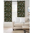 thumbnail image 2 of Mushroom Frog Blackout Curtains 54 Inches Long for Bedroom, Coffee Bread Dark Green Background Thermal Insulated Room Darkening Black Out Window Curtain Panels Grommet Drapes for Living Room, 2 of 8