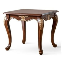 Furniture of America Boyd Wood End Table with Cabriole Legs in Brown