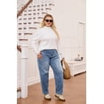 thumbnail image 6 of NAYTOAO Plus Size Women's High‑Waist Tapered Jeans, Stretchy Soft Denim Casual Ankle Pants for Work Daily Weekend, 6 of 7