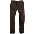 thumbnail image 3 of Pantalones a juego para hombre, delgados y cónicos, parte delantera plana, marrón oscuro 34, 3 of 6