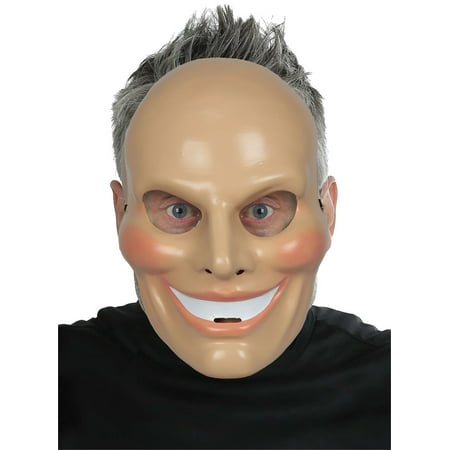 Adult Males Sinister Smiley Face Mask Rouge Cheeks Halloween Costume Accessory