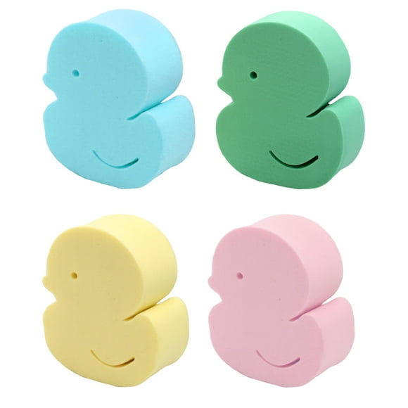 4 piezas de dibujos animados esponjas de ducha de forma encantadora esponjos de ducha para bebés