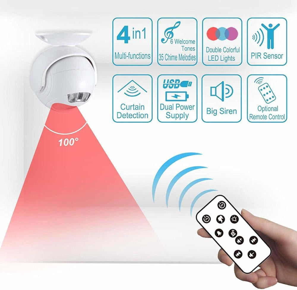 GREENCYCLE 4 SET SF23 PIR Motion Infrared Sensor Doorbell Motion Sensor with Wireless Remote Control Security Alarm/Doorbell/Alert, Home Security Driveway Alarm,Store Welcome Entry Chime