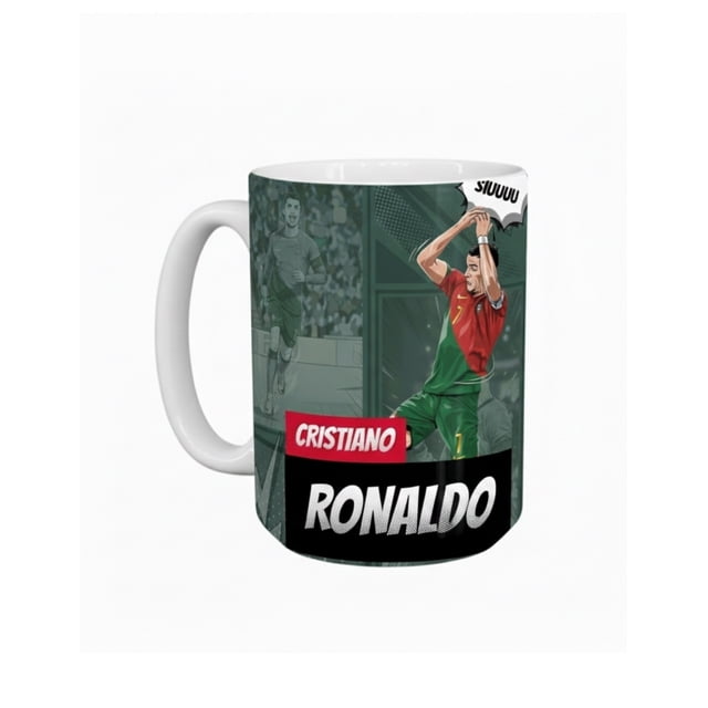 Taza de cerámica 445 ml diseño futbolista estilo cómic TINK