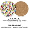 thumbnail image 5 of Round Drink Coasters, 6 Pcs Color Animal Paw Prints Absorbent Ceramic Coaster with Cork Base for Coffee Cups Housewarming Gift for Home Decor, 5 of 5