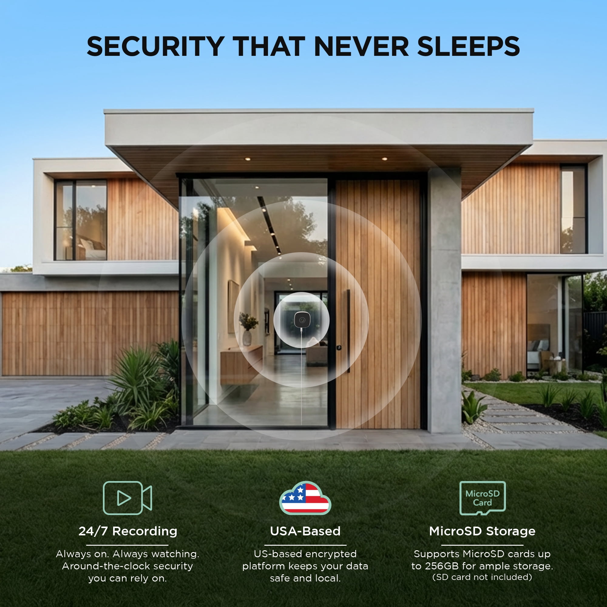 Merkury Smart 2K Window Security Camera with 4MP Quad HD (2 pack)
