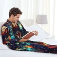 thumbnail image 6 of Lsque Mystic Wolf Dreamcatcher Pattern Long Sleeve Pajama Set for Men - Soft 2-Piece Sleepwear and Loungewear Set with Pockets, Comfy Nightwear-X-Large, 6 of 7