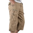thumbnail image 2 of Mens 3/4 Long Length Elasticated Shorts Waist Cargo Combat Three Quarter Pants, 2 of 3