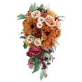 thumbnail image 3 of balikha Bridal Bouquet Artificial Flowers Cascading Rustic Retro Design Wedding Bouquet for Bride Bridesmaids for Home Decor Ceremony, 3 of 9