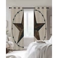 thumbnail image 4 of Texas Star Rustic Blackout Curtains for Bedroom Living Room Darkening Curtains 90 Inch Vintage Farmhouse Striped Brown Black Out Window Curtain Privacy Window Treatment Grommet Drapes 52"x90"x2, 4 of 9