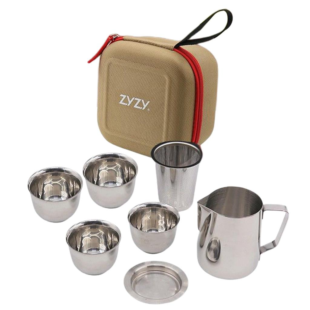 Bag Travel Carry Set 1 Set of 4PCS Tea Beer Coffee Wine Cups Mugs Stainless 