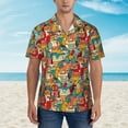 thumbnail image 4 of Easygdp Funny Owl Bird Men's Hawaiian Shirts Print Lapel Short Sleeve for Beach, vacation, party, casual occasions - XX-Large, 4 of 9