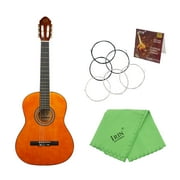 KKmoom 39" 6-String Solid Wood Basswood Classical Guitar 19 Frets Nylon Copper Alloy String