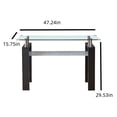 thumbnail image 2 of Historyli Go5H Glass Console Table, Accent Sofa Table With Tempered Glass Top And Storage Shelf, 2 storey End Table,For Living Room Hallway, 2 of 8