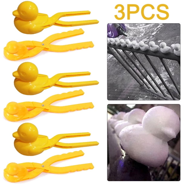 3 Uds. Clip para Bolas Nieve Dibujos Animados Herramienta Molde Exteriores Invierno () Amarillo