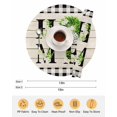 thumbnail image 6 of 15 Inch Round Placemats Set of 4, Rustic Home Non Slip Heat Insulation PP Table Mats, Eucalyptus Leaves Floral Wooden Buffalo Plaid Washable Place Mats for Kitchen Dining Party Table Decor, 6 of 7