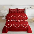 thumbnail image 2 of Homewish Love Heart Print Full Size Comforter Sets 3-Piece for Kids Teens Girls,Romantic Lover Couple Bedding Comforter Set,Happy Valentine Lightweight Bedding Sets,Microfiber Bedroom Decor, 2 of 8