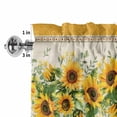 thumbnail image 2 of Valances for Windows Farmhouse Sunflower Green Leaves Rod Pocket Short Curtain for Bathroom Living Room Bedroom Vintage Yellow Border 1 Panel 42x12in, 2 of 9