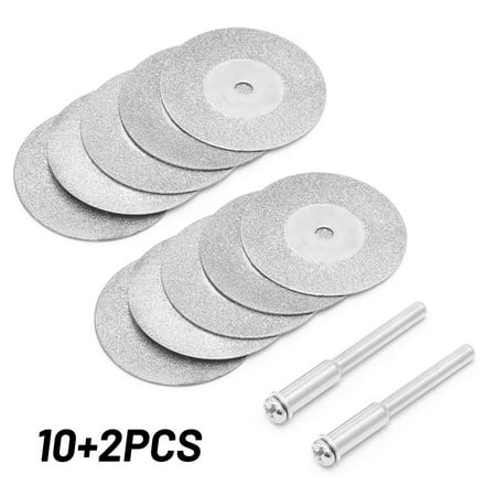 

BAMILL 10pcs 40mm 1.6 Diamond Cut-Off Polishing Discs Wheel+2xMandrels for Rotary Tool