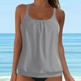 thumbnail image 2 of Linfrsh Womens High Neck Tankini Swimwear Tops Bathing Suit Loose Fit Swim Tops Women Top Only 2025 Modest Swimsuit Top No Bottom Grey,3XL, 2 of 6