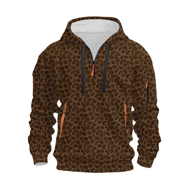 MHFRRA Sudadera con Capucha de Manga Larga para Hombre, Diseño Único E Informal para Exteriores, Color Sólido, Talla Grande, Primavera y Otoño Café