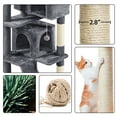 thumbnail image 5 of Alden Design 70" H Double Condo Cat Tree with Scratching Post Tower, Dark Gray, 5 of 8