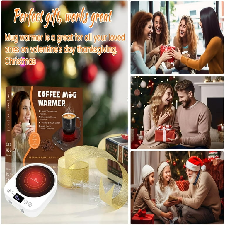 Gynnx Coffee Mug Warmer,Gravity Candle Mug Warmer Electric,Auto On/Off with  9 Temp Settings,1-9 Timer Beverage Warmer Practical Portable Warmer for