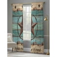 thumbnail image 4 of Texas Star Country Sheer Curtains 108 Inch Length 2 Panels Set for Living Room/Bedroom, Western Old Wooden Board Vintage Curtain Sheers Drapes Rod Pocket Curtains Window Treatment Set 52''x108''x2, 4 of 7