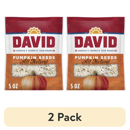 (2 pack) DAVID All Natural Pumpkin Seeds, 5 oz.