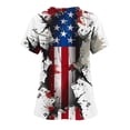 thumbnail image 4 of Gamivast Scrubs for Women Distressed Flag Star Print Short Sleeve Nursing Scrubs Breathable V-Neck Scrub Shirts Relaxed Healthcare Workwear Top, 4 of 5