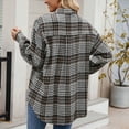 thumbnail image 5 of Kaprioy Womens Plaid Flannel Shacket Button Down Long Sleeve Casual Jackets Coats Fall Fashion Clothes Plus Size Baggy Trendy Shirts Women Casual Plaid Shirt Lapel Pocket Loose Button Shirts, 5 of 5