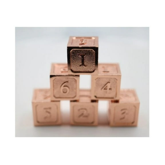 Foam Brain Games d6 - Copper w/Copper (6) New