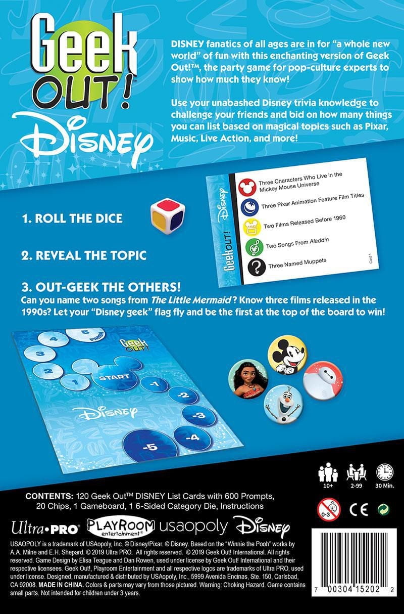 USAopoly Geek Out! Disney Jeu De Plateau