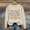 thumbnail image 2 of WEAIXIMIUNG Robe Sweat-Shirt avec Poches Sweat-Shirts Maxi Day Col Rond Femmes Manches Longues Imprimé Graphique Lettre Pull Sans Capuche Blouse Top, 2 of 4