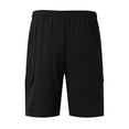 thumbnail image 3 of Bcfgryg Men Spring And Summer Pant Casual All Solid Color Painting Loose Plus Size Trouser Fashion Beach Pockets Short Men's Shorts For Swimming Black L, 3 of 4