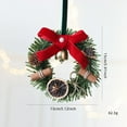 thumbnail image 5 of Mini Christmas Cabinet Wreath for Kitchen with Velvet Ribbon Bows and Bell, Small Hanging Artificial Wreath for Window Home Chair Front Door Wall Indoor Outdoor Fireplace Porch Decoration, 1 Pcs, 5 of 5