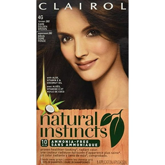 Clairol Natural Instincts #28G Dark Golden Brown Hair Color, 1 Ea