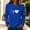 Blue, variant on Women’s Relaxed Fit Crew Neck Minimalist Heartbeat Line Top