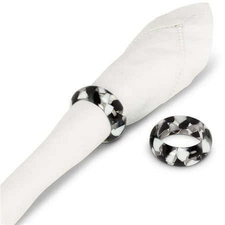 

1.5 in. Napkin Rings Black & White - Set of 4