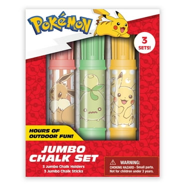 Pokemon Jumbo Chalk Set, Includes 3 Chalk Holders, Multi-Color, The Perfect Basket Stuffers