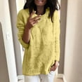 thumbnail image 3 of Ladies Tops and Blouses Clearance Women's Lightweight Pullover Long Sleeve Casual T-Shirt Loose Fuzzy Sweater Fashion Fleece Basic Knit Tops Long Sleeve Tops for Women New Yellow XL, 3 of 5