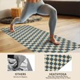 thumbnail image 4 of Navy and Beige Checkerboard Pattern Hot Yoga Mat Towel Non Slip for Hot Yoga - Quick-Drying Yoga Mat Cover with 4 Corner Pockets with Travel Bag - Hot Yoga Towel Non Slip 74"x26", 4 of 6