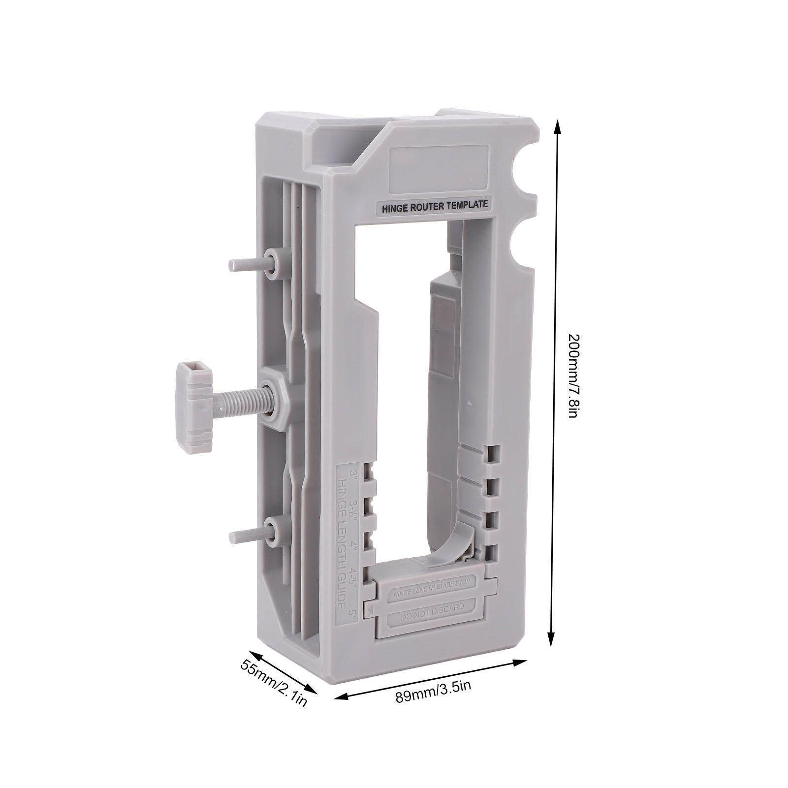 YAHHU Door Hinge Locator & Adjustable Jig Kit – 3‑5” Length, ¼‑5/8” Thickness, Plastic with Silicone Pads, Depth Gauge, Self‑Centering Drill Bit, 5‑Piece Tool Set