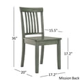 thumbnail image 6 of Lexington Large Wood Dining Set with 6 Mission Back Chairs, Dark Sea Green, 6 of 6