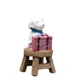 thumbnail image 1 of Escultura creativa de perro de resina sentado en taburete con caja de regalo, 1 of 2