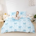 thumbnail image 3 of Erosebridal Girls Bow P Personalized Initial Twin Bedding,Teens Cartoon Blue Love Heart Duvet Cover Set,Lightweight Room Decor,2pcs,No Comforter, 3 of 5